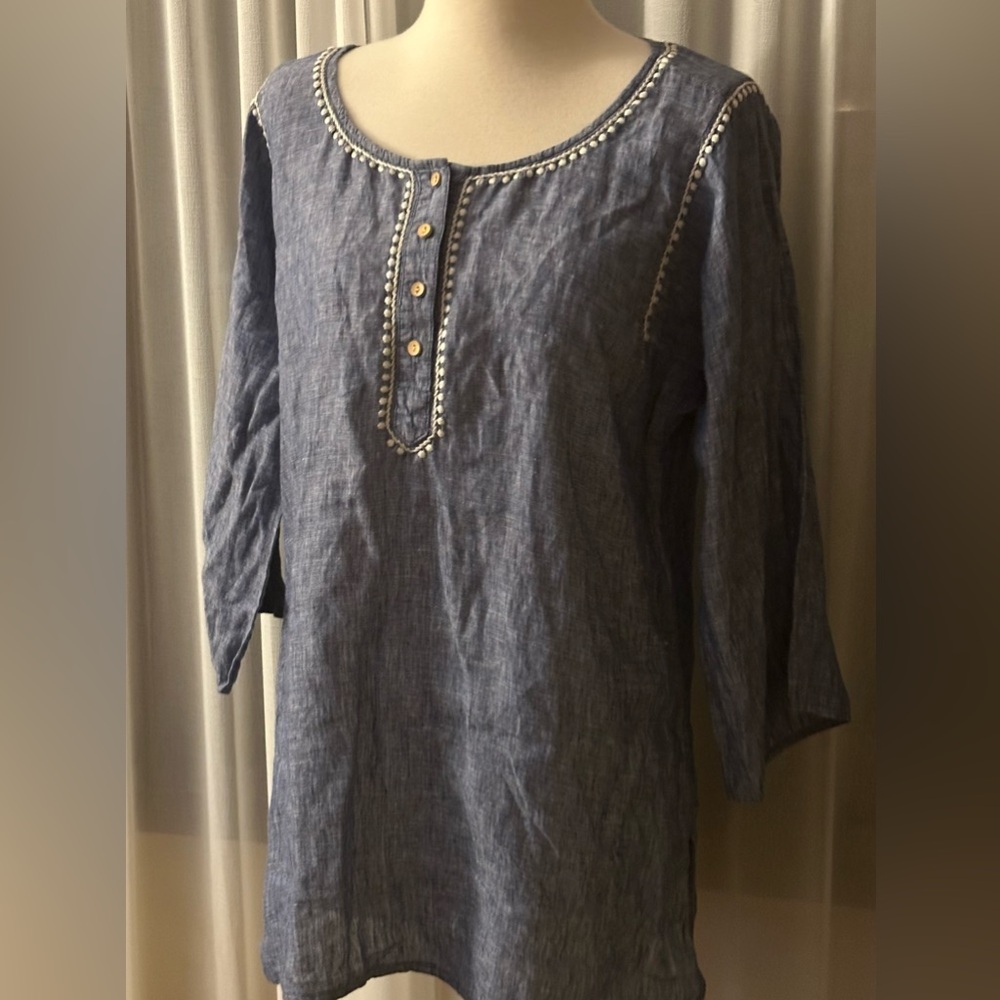 Eddie Bauer Linen Tunic, Size Large.